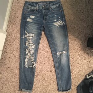 High rise boyfriend jeans